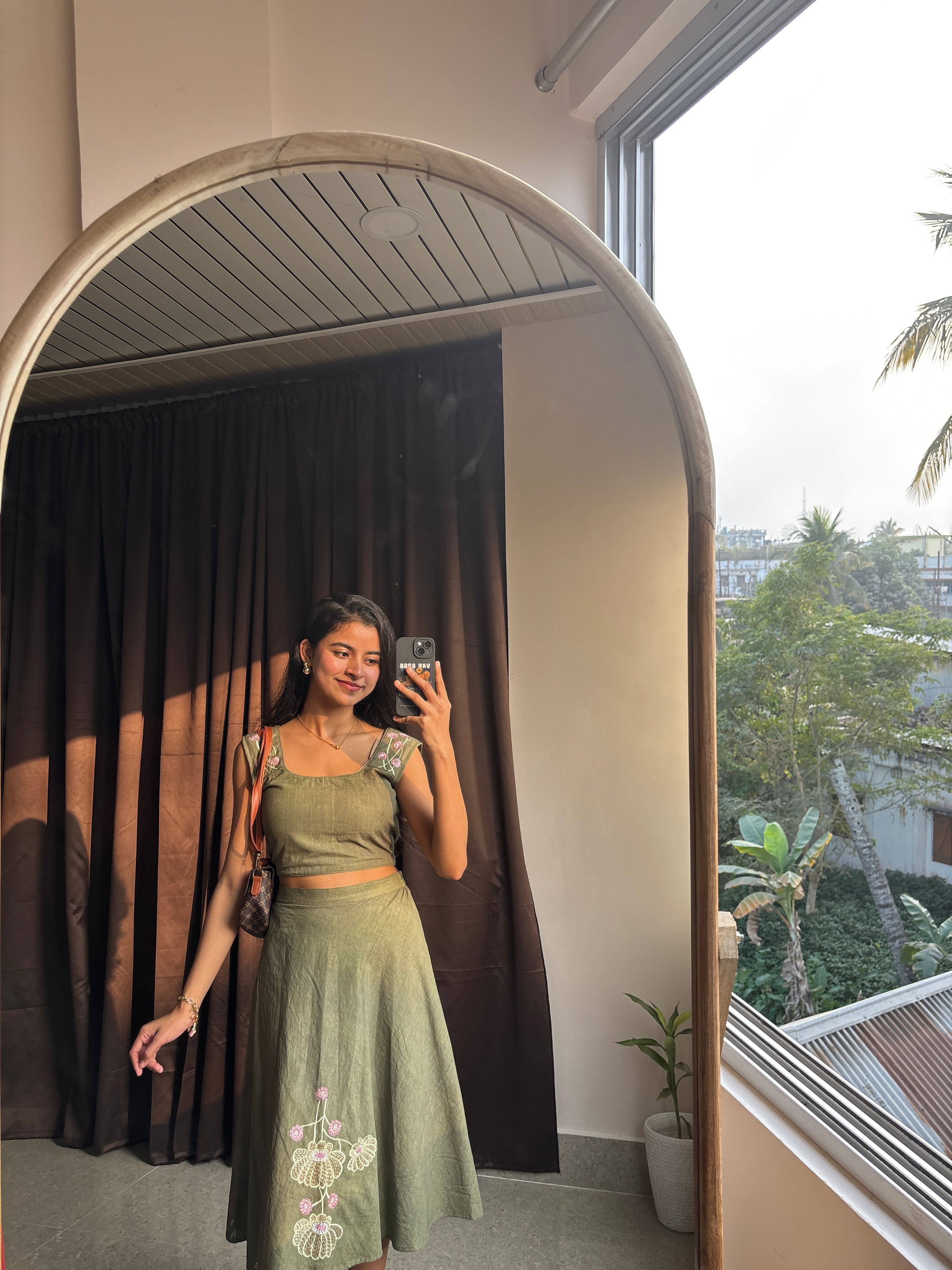 Olive Green Embroidered Co-Ord Set