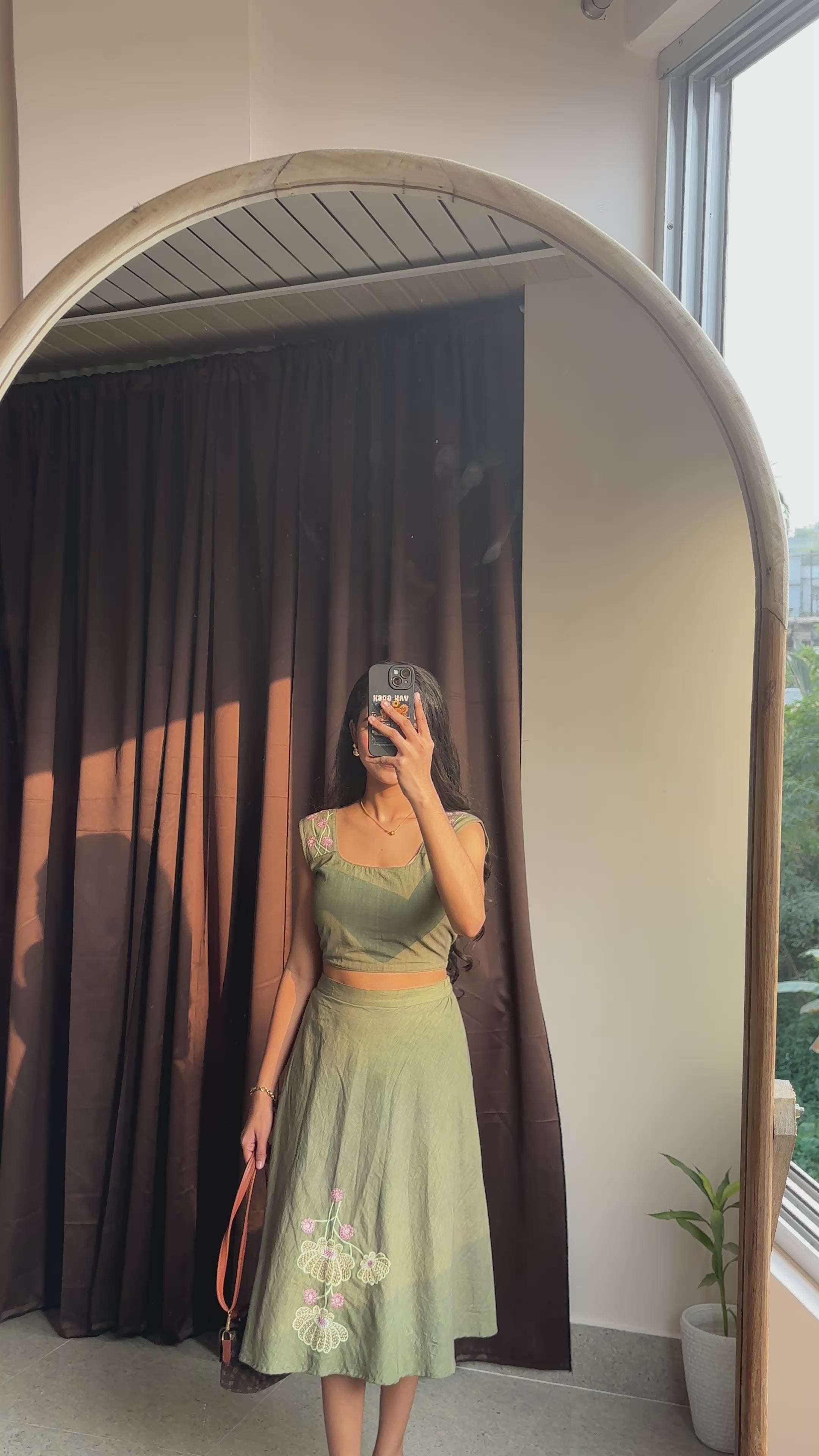 Olive Green Embroidered Co-Ord Set